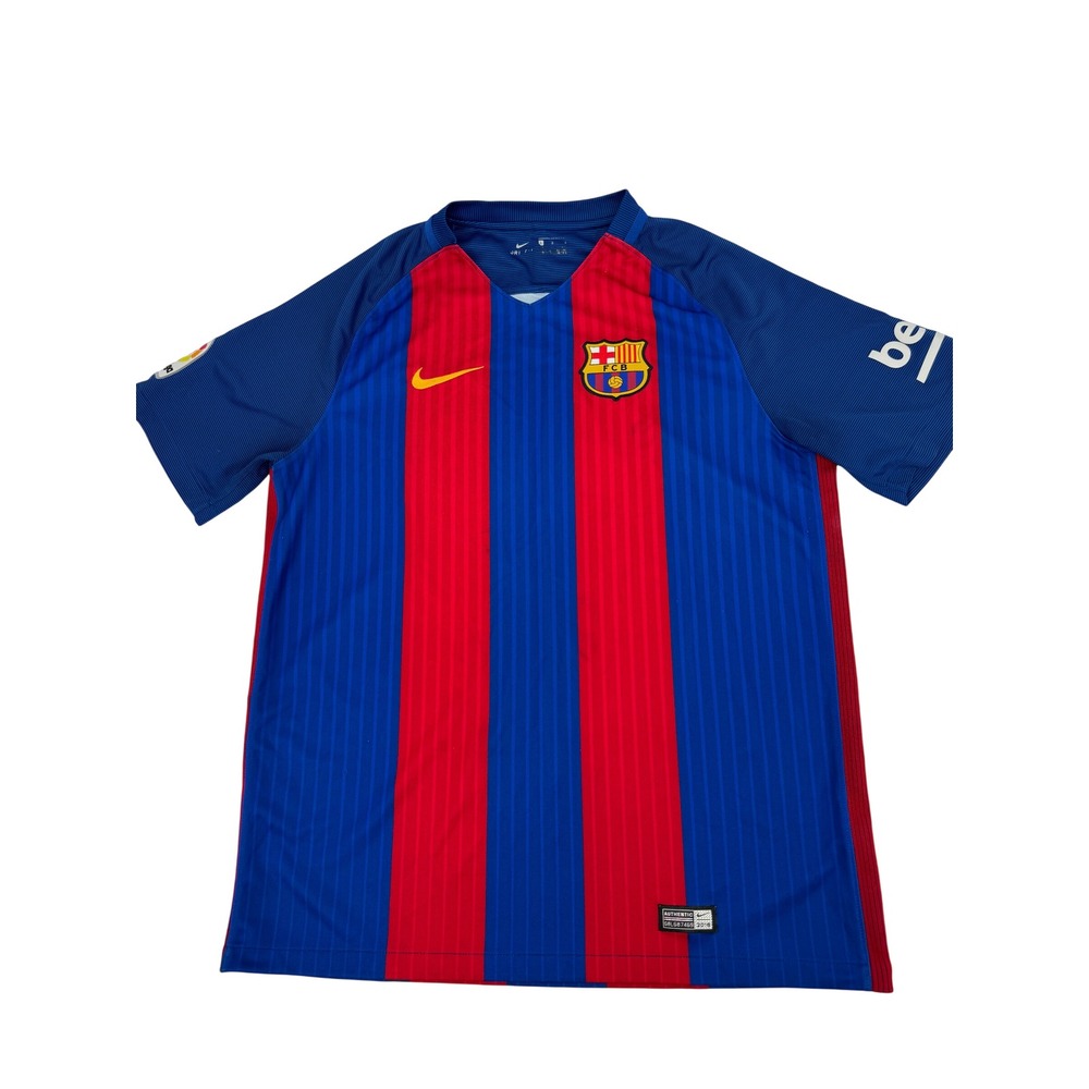 Nike FC Barcelona Jersey Men Large Blue Red 2016 Home Soccer La Liga Authentic